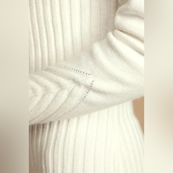 Snuggle Party Ivory Mock Neck Midi Sweater Dress - Picture 5 of 8